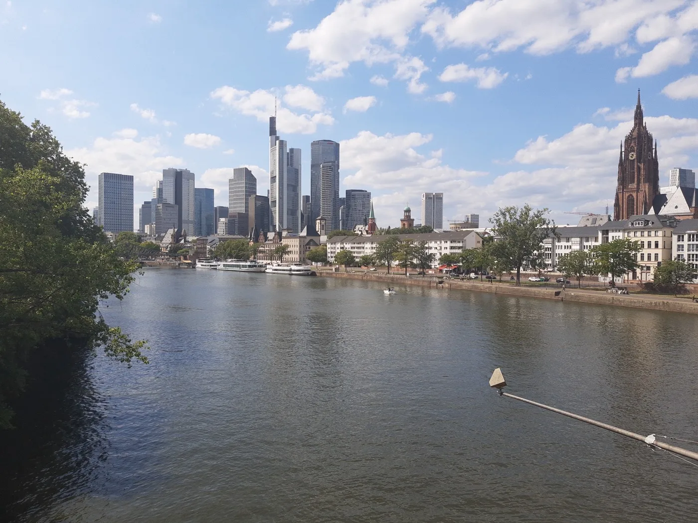 The Frankfurt skyline over the river Main