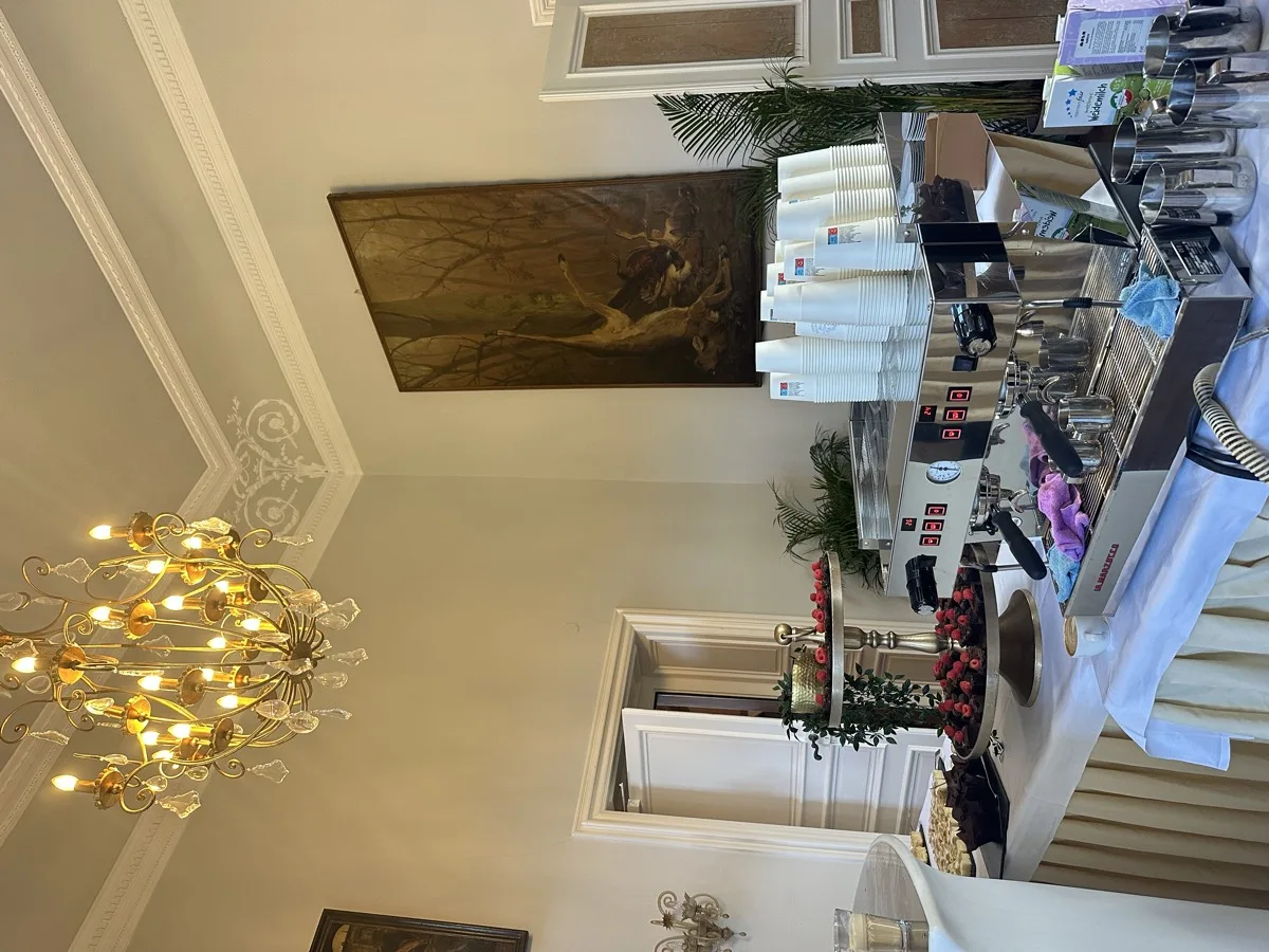 Coffee bar and breakfast pastries at an elegant private event