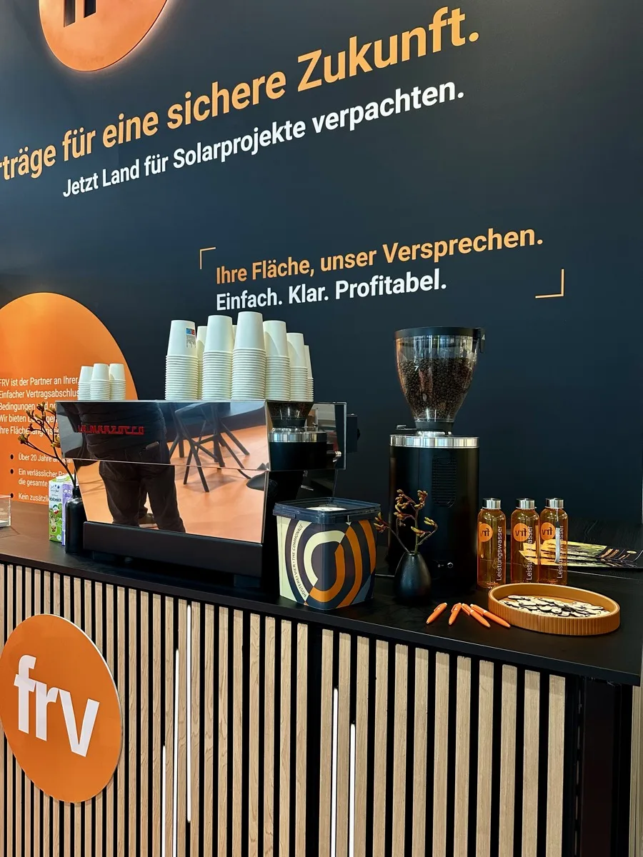 Coffee catering at a Hannover trade fair stand