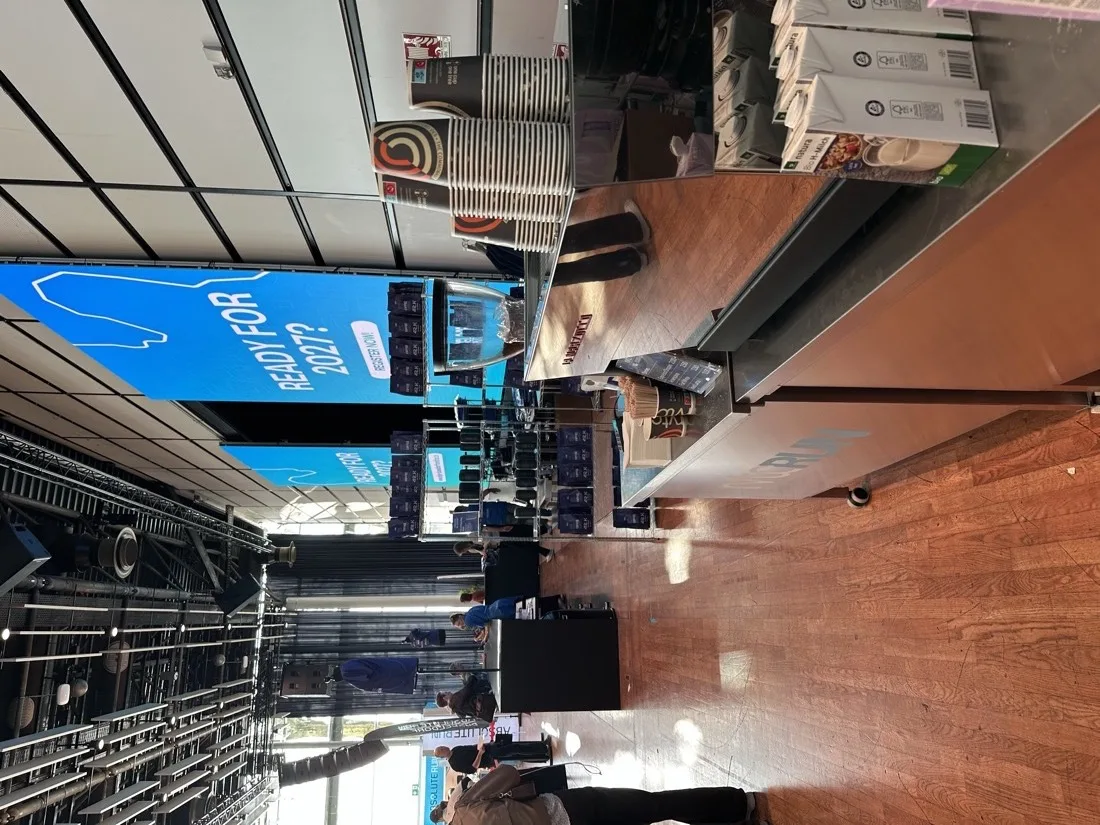 ExpoBaristi La Marzocco machine on a mobile coffee bar